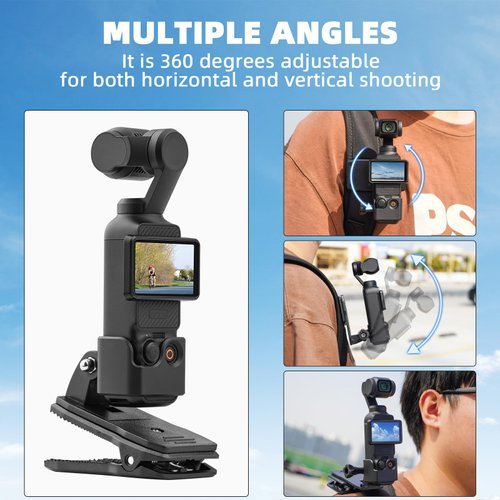 Flymile Expansion Adapter Backpack Clip Mount for DJI OSMO Pocket 3,Camera Extenion Bracket Mount,Quick Release Shoulder Strap Holder Kit Accessories