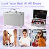 AOLIKOKO Makeup Kit for Teenager & Women Full Kit, All- In- One Makeup Set With The Cosmetic Train Case, Professional Makeup Kit, Makeup Gift Set for Women Girls(silver)