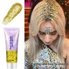 Go Ho Gold Face Body Glitter,Mardi Gras Glitter Makeup Gold Face Paint,Holographic Chunky Sequins Glitters for Eye Lip Hair Nails,Festival Glitter Rave Accessories,02 Gold Glitter