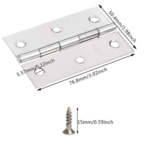 FOCCTS 18 Pack Folding Door Hinges, 2 x 3 inch Stainless Steel Square Butt Hinges for Home Furniture Hardware Closet Door with Enough Screw