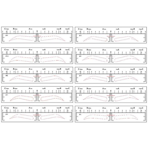 YIZHUO Brow Stamp Tool, Eyebrow Ruler Sticker, Microblading Stencils, Eyebrow Shaping Stencils, Microblading Supplies, Eyebrow Template Permanent Makeup Measure Tool 50Pcs Different Shapes(10 Shapes)