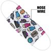 Cat Toys Mouse Fish Catnip Pattern 1-Ply Reusable Face Mask Covering with Adjustable Nose Wire, Unisex