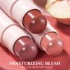 LUXAZA Cream Blush Stick Makeup for Cheeks, Natural Matte Lip and Cheek Makeup Stick Wand for Mature Skin, Lightweight Dewy Finish Creme Blush for Girls and Women #02B Fall-Leaves