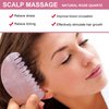 ideayard Gua Sha Comb for Women Head Scalp Massage Tool Hand Made Rose Quartz Comb Polished Round Tooth Point Massager Therapy Tool for Gift
