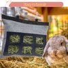 Rabbit Hay Feeder Bag, Upgraded Bunny Guinea Pig Hay Feeder, 600D Oxford Fabric Hay Holder for Small Animal Rabbit Guinea Pig Chinchilla Cage