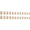24Pcs Gold French Tip Press on Nails Short Almond Fake Nails Artificial Glossy Designs Glue on Nails Nude Pink Full Cover Stick on Nails French False Nails for Women Girls Acrylic Nails Decorations