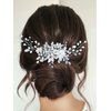 JONKY Bride Wedding Pearl Hair Comb Flower Hair Accessories Crystal Hair Piece Bridel Headpieces Rhinestone Hair Side Combs for Women and Girls