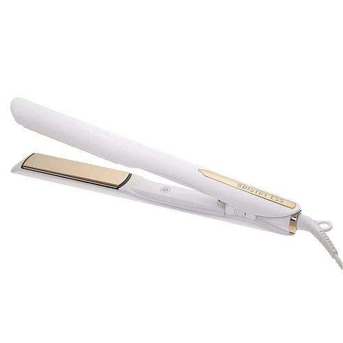 Kristin Ess 3-in-One Professional Titanium Hair Straightener, Curler and Beach Waver Combo for Women with Curly, Frizzy + Thick Hair - 1 1/4 Inch Dual Voltage Flat Iron + Travel Cap - 440 Degree Heat