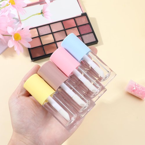 oruola 6pcs Empty Lip Gloss Tubes,Lip Gloss Tubes,6 ml Clear Lip Gloss Containers with Wand Cuticle Oil Dispenser,Refillable Transparent Lip Gloss Bottles for Women Girls DIY Makeup (Colorful)