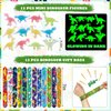 168Pcs Dinosaur Birthday Party Favors, Dino Party Favors Include Masks Bubble Stamps Hatching Eggs Bags Craft Bookmarks DIY Stickers Slap Bracelets for Dinosaur Birthday Party Decorations Supplies