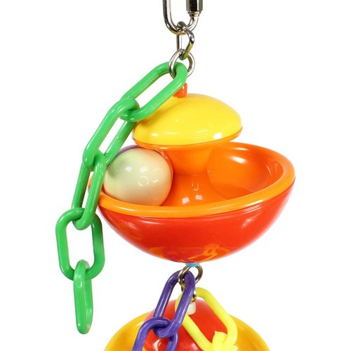 Bonka Bird Toys 2182 Duo Cage Ball 13" High by 4" Wide Medium Parrot Cage Toy, Conure, African Grey, Amazon, and Similar