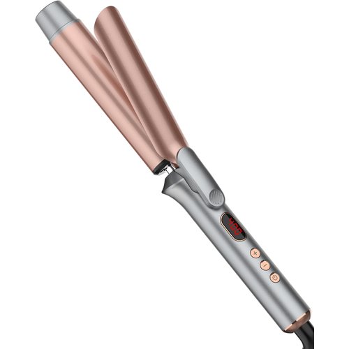 1 1/4 Inch Curling Iron with LCD Display, Tourmaline Ceramic Long Barrel Curling Iron 1.25 Inch, Dual Voltage Curling Iron for Long Hair, Comes with Glove, Comb, Clips and Pad