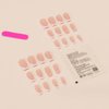 YoYoee Short Nude Nails Tips French False Nails Square Press on Nails Cute Full Cover Fake Nails for Women and Girls 24PCS