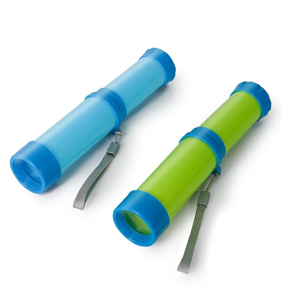Luwint Pocket Telescope Toy for Kids, 2 Pack Portable Pirate Telescope Science Monocular Toys Retractable Spyglass Exploring Educational Toy Birthday for Boys Girls (Green/Blue)