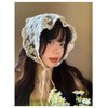 GORGLITTER Women's Lace Headband Floral Triangle Head Scarf Boho Hair Bandana White One-Size