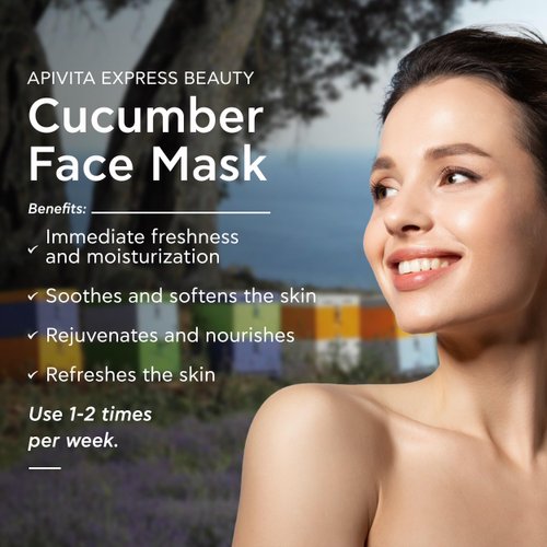 APIVITA Express Beauty Face Mask with Cucumber - Moisturizing & Nourishing Face Mask, 12 Masks Included