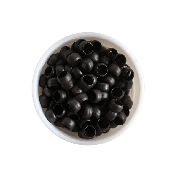 LSNDF 1000Pcs Non-Silicone Nano Ring Nano Lined Beads for Nano Ring Hair Extensions Hair Tinsel Feather Hair Extensions (4.0mm, Dark Brown)