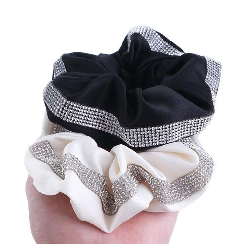 Shiny Rhinestone Hair Scrunchies Hair Ties for Women Girl, Elegant Ponytail Decor Daily Hair Elas...
