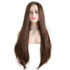 Kalisa Brown Lace Front Wigs Brown High Density Synthetic Wig Long Straight Brown Natural Color Glueless Wig Brown Wigs for Women Heat Resistant Fiber Soft Wigs for Daily Party 26Inch