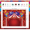 Red Circus Backdrop 7x5FT Carnival Theme Tent Photography Background Circus Amusement Park Fireworks Balloon Banner for Newborn Baby Shower Birthday Party Decorations Supplies (84x60 inch)