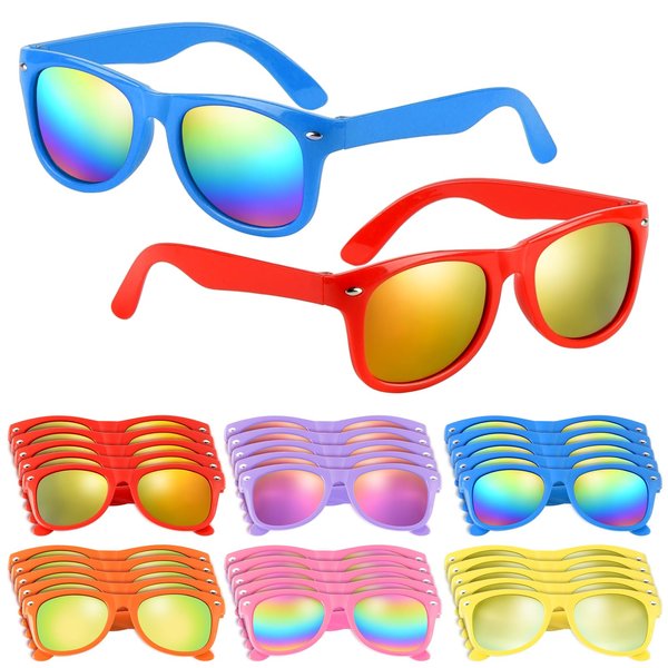 MEEZY 30 Pack Kids Sunglasses Bulk Neon Sunglasses Party Favors Goody Bag Fillers Carnival Prizes for Boys Girls Summer Pool Beach Birthday Party Supplies