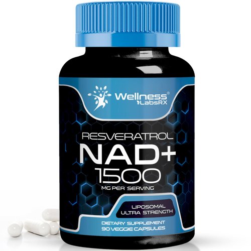 WELLNESS LABSRX NAD Supplement, 1500mg - USA Made Liposomal NAD+ Supplement with Resveratrol, NAD Plus Boosting - Support Cellular Health, Stamina & Healthy Aging - Ultra Strength Capsules