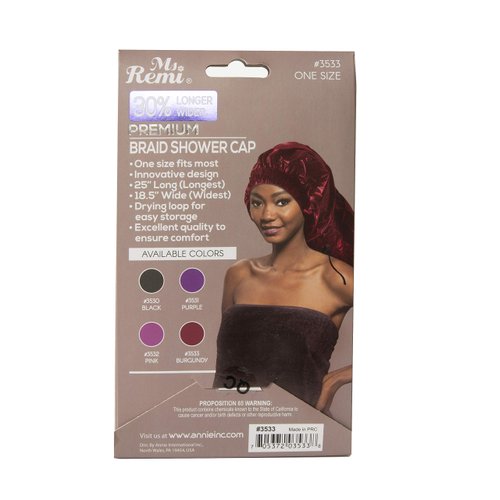 Ms. Remi Max Jumbo Braid Shower Cap Burgundy