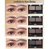 Eyebrow Powder Kit-Waterproof Long Lasting Two Colors Brow Powder Tinted Palette,Taupe/Brown Brow Filler Defined&Sculpt Natural Eyebrow Contour Makeup for Sparse Brow with Brow Brush &Razor-02