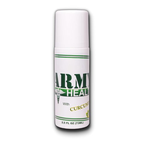 ARMY HEALTH Roll On 100% Natural Turmeric Curcumin - Pain Reliever - Inflammation - Headache - Backache - Joint and Muscle Pain 2.5 Oz