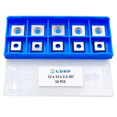 CDBP 12mm Square Carbide Inserts Cutters Knives with 4 Cutting Edge 12×12×2.2mm-35° for Replacement for Woodworking Fits Spiral Helical Planer Cutter Head 10pcs