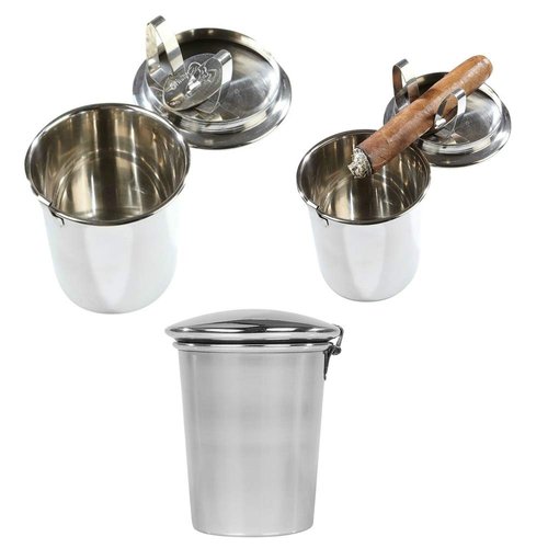 Stinky Cigar Car Ashtray, Spring Clip to Hold All Cigar Sizes, Stainless Steel