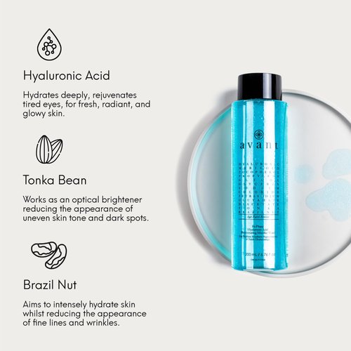 Avant | Bi-Phase Hyaluronic Acid Rejuvenating Micellar Water | 1x 6.76 fl oz | Anti-Ageing, Brightening, Helps Reduce Wrinkles & Improve the Appearance of Sagging Skin & Uneven Skin Tone