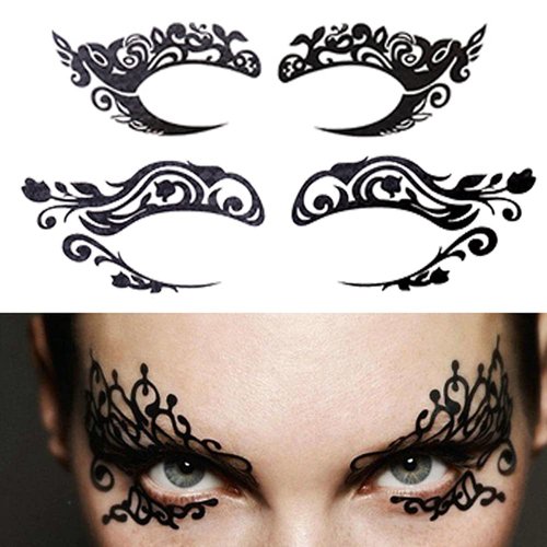 Eye shadow Tattoo Sticker 20pcs /10 Pairs Temporary Eye Tattoo Makeup Transfer Stickers Eyeliner Eyeshadow Sticker Eyes Makeup Party Lace Stickers on Face
