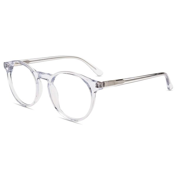 Firmoo Blue Light Blocking Glasses, Anti Headache Anti Eyestrain Cut UV400, Chic Round Clear Computer Glasses