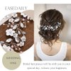 EASEDAILY Flower Bridal Hair Vine Silver Crystal Wedding Headpiece Pearl Hair Accessories for Women and Brides