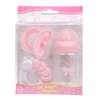 JC Toys Pink Baby Doll Bottle, Rattle & Pacifier Set for Keeps Playtime! | Fits Many Dolls up to 15" | Play Accessories | Ages 2+