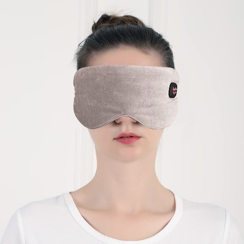 Heated Eye Mask, Deckpro Steam Warm Compress Therapy Cordless USB Rechargeable Sleep Mask with Adjustable Strap Silk Traveling Eye Mask for Dark Circles, Puffiness and Eye Fatigue Gray