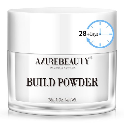 AZUREBEAUTY Clear Dip Powder for Nails, Essential Dipping Build Powder for 28+ Long-Lasting Nail Art Manicure Salon DIY at Home with Transparent Crystal Color, 28g/1Oz