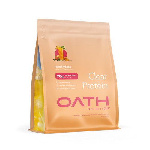 Oath Nutrition Clear Whey Isolate Protein Powder, Island Mango, 20g Complete Protein per Serving, No Added Sugar, Grass-Fed, 18 Servings