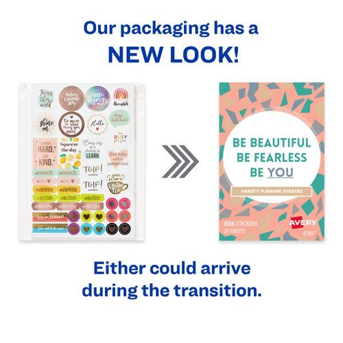 Avery Planner Stickers Variety Pack, 30 Sheets of Stickers, Set of 1,656 Productivity Stickers for Your Planner, Journal or Calendar (6785)