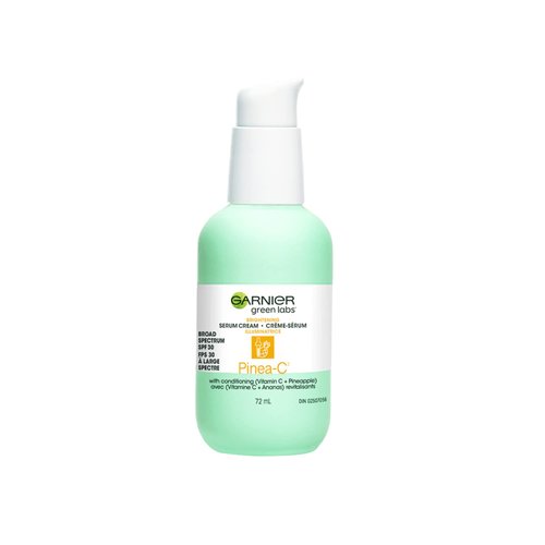 Garnier Green Labs Pinea-C 3-in-1 Brightening Serum Cream, 24H Moisture + Serum + SPF 30 with Vitamin C, 2.4 Fl Oz (72mL), 1 Count (Packaging May Vary)