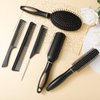 6 Pieces Detangling Styling Comb Set for Women and Men - For Straight, Curly, and All Hair Types