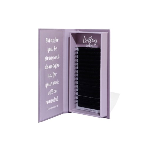 LivBay Lash Extensions - .03 Easy Fan Lashes | Self Fanning, Mega Volume, Blooming Eyelash Extensions, Professional Use Only, 9-15mm, D Curl, Length 14