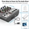 Aveek Professional Audio Mixer, Sound Board Mixing Console with 5 Channel Digital USB Bluetooth Echo Delay Effect, Input 48V Phantom Power Stereo DJ Mixers for Recording, Live Streaming, Podcasting