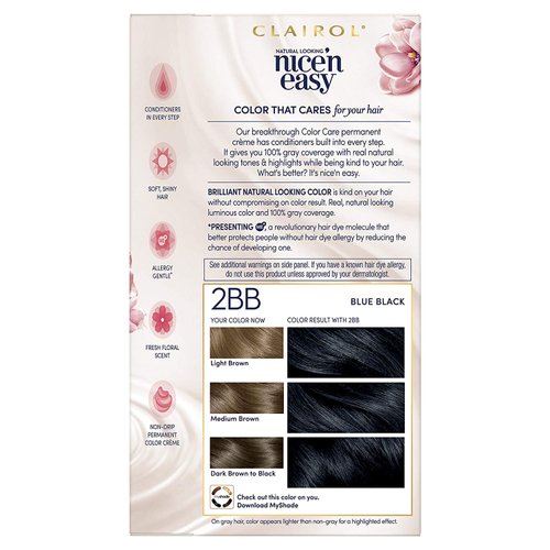 Nice'n Easy [2BB/124] Natural Blue Black Permanent Hair Color 1 ea