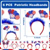 MGparty 12pcs 4th of July Headbands and Glasses for Kids Adults 4th of July Party Favors Supplies Patriotic Accessories Decorations