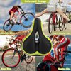 TONBUX Most Comfortable Bicycle Seat, Bike Seat Replacement with Dual Shock Absorbing Ball Wide Bike Seat Memory Foam Bicycle Seat with Mounting Wrench (Black/Green)
