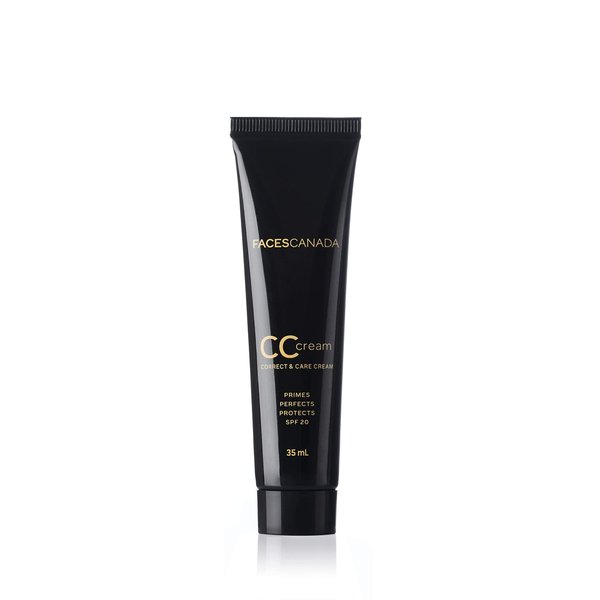 FACESCANADA CC Cream with SPF 20 - Natural | Primes + Perfects + Protects | Anti-Aging Tinted Facial Moisturizer | Non-Oily Dewy Finish | 1.18 Fl oz/35ml