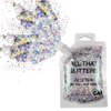 Body Face & Hair Glitter Gel (1 Pk Silver) Chunky Iridescent Holograph Stars & Moon, 3 oz Cosmetic Grade Makeup, Cruelty Free Apply Without Glue, Easy to Take Off Keeps Skin Clean- for Concerts, Raves