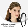 AKTVSHOW 8 PCS Non Slip Plastic Headbands for Women Black Headband for Women's Hair Fashion Thin Head Bands with Teeth Elastic Comb Skinny Hair Bands for Men Teen Girls